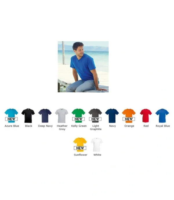 Fruit of the Loom SS20 Value Weight Vee Neck Tee Shirt